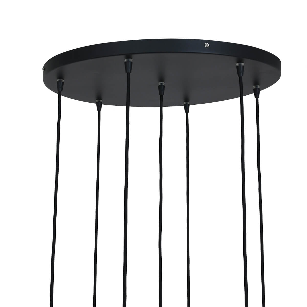 Hanglamp DEFLEX 7-lichts metallic smoke zwart ronde plaat | Ronde plaat 50 cm