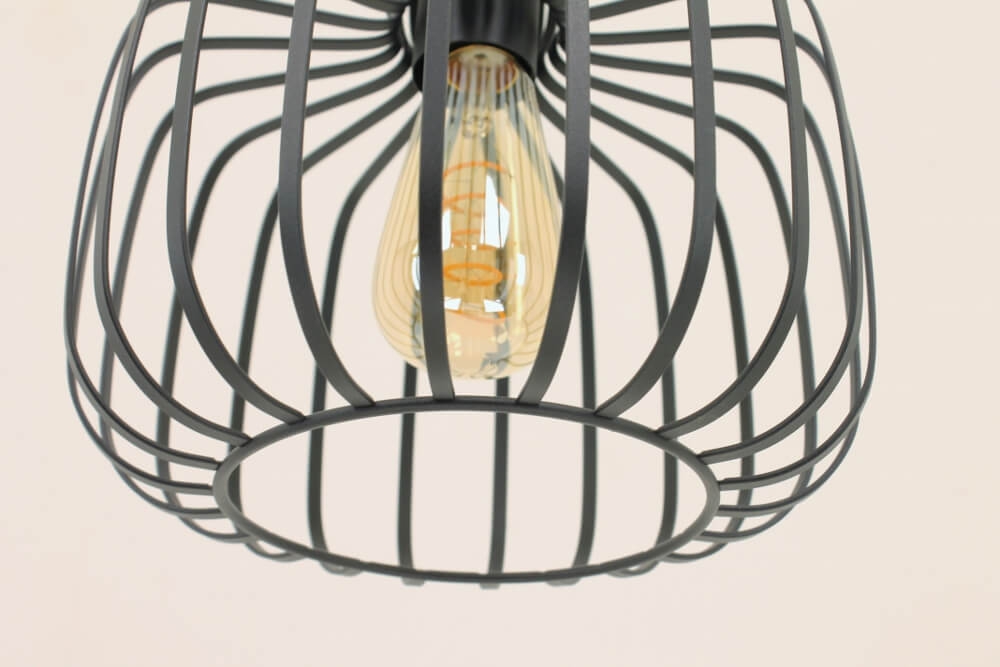 Sierlijke draad hanglamp STALLO zwart | Ø 25 cm