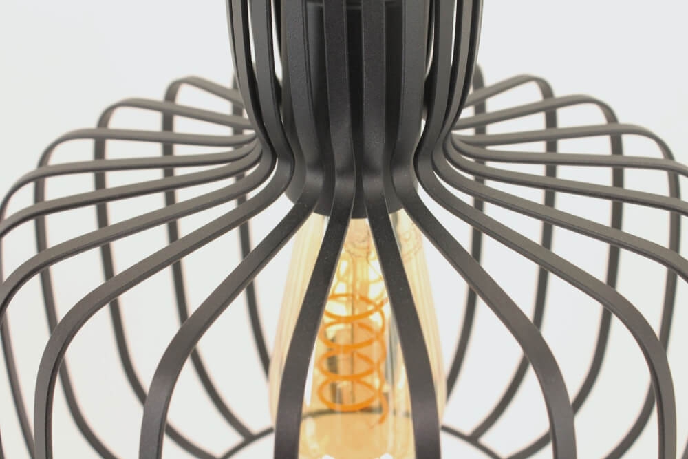Sierlijke draad hanglamp STALLO zwart | Ø 25 cm