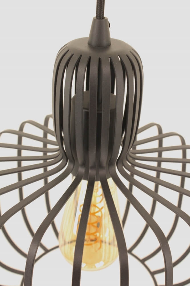 Sierlijke draad hanglamp STALLO zwart | Ø 25 cm
