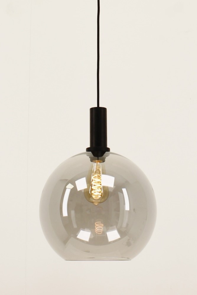Sfeervolle hanglamp SONDRA licht smoke zwart | Ø 30 cm