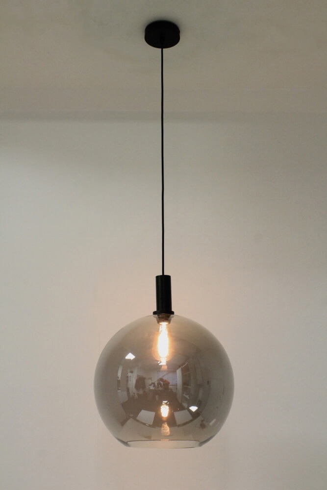 Sfeervolle hanglamp SONDRA licht smoke zwart | Ø 40 cm