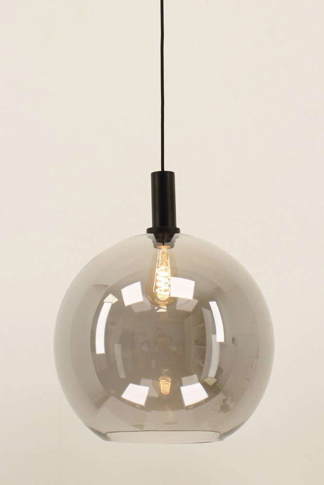 Sfeervolle hanglamp SONDRA licht smoke zwart | Ø 40 cm