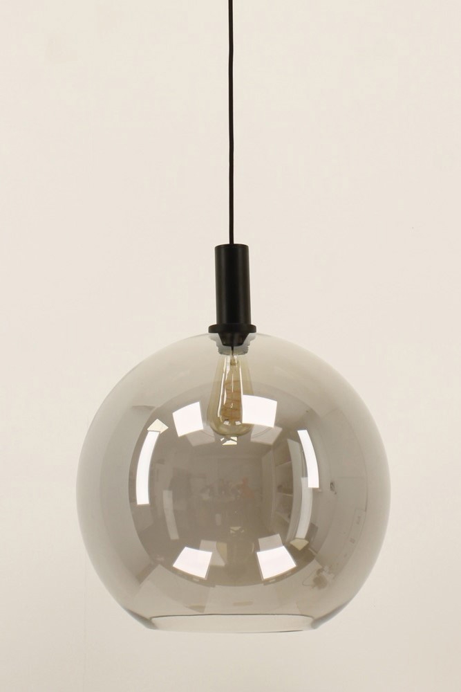 Sfeervolle hanglamp SONDRA licht smoke zwart | Ø 40 cm
