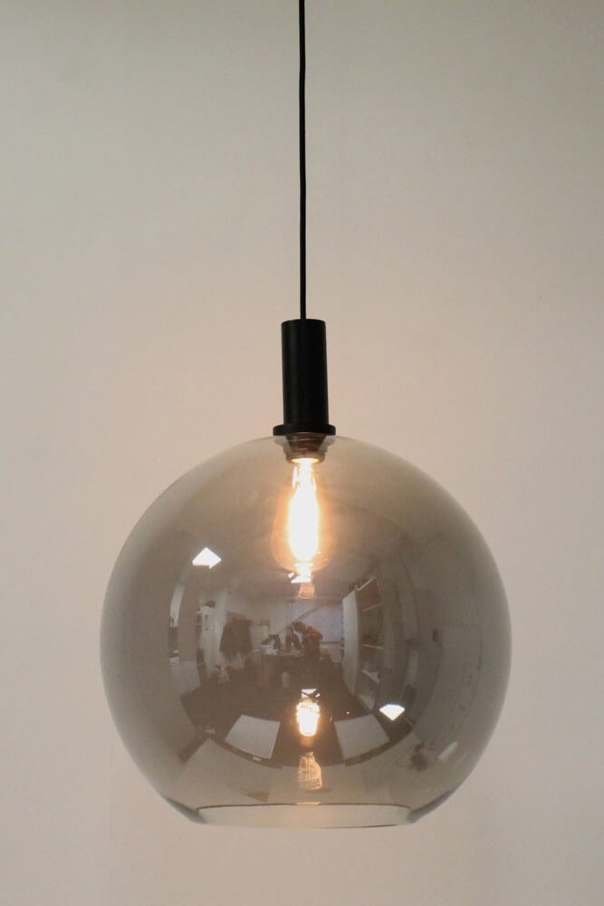 Sfeervolle hanglamp SONDRA licht smoke zwart | Ø 40 cm