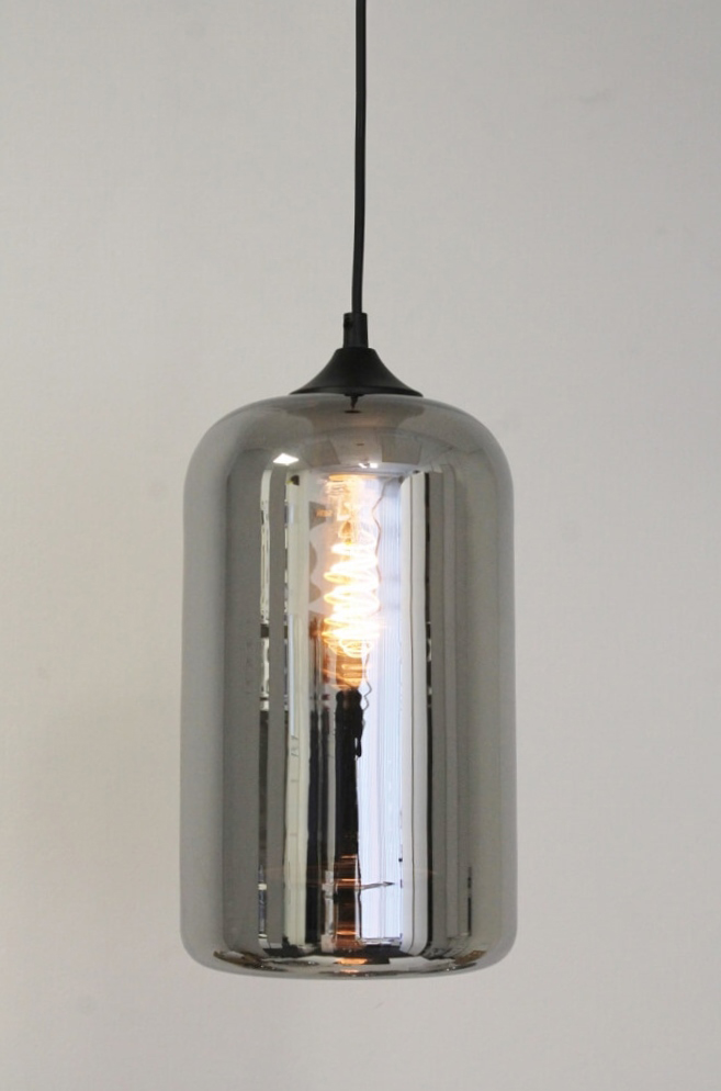 Los glas BY EEFFY metallic smoke zwart | Longton &Oslash; 18 cm