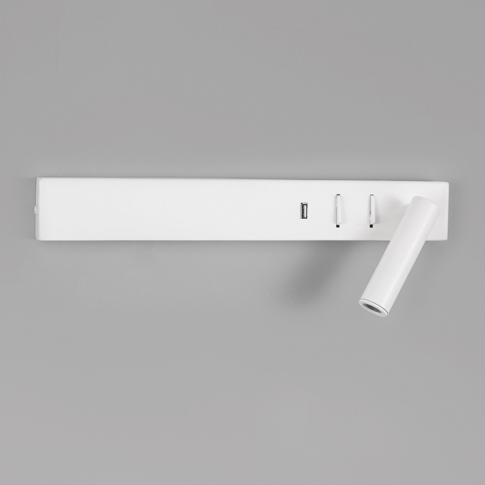 Bed wandlamp SANDEE LINKS 2x LED met USB | Wit
