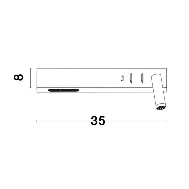 Bed wandlamp SANDEE LINKS 2x LED met USB | Wit