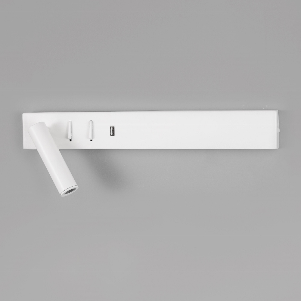 Bed wandlamp SANDEE RECHTS 2x LED met USB | Wit