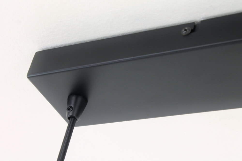 Hanglamp SONDRA licht smoke zwart op balk 120 cm | 4x glas Ø 25 cm