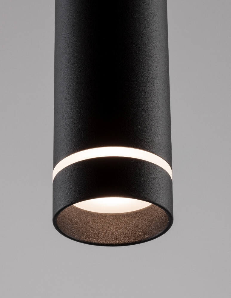 Koker hanglamp RUNNY 30 cm voor LUNA spanningsrail | Zwart met glas