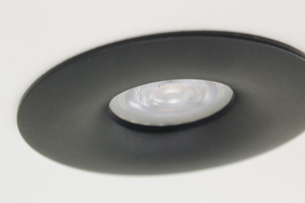 Elegante zwarte licht verdiepte inbouwspot SMOOTH vast | 9,8 cm
