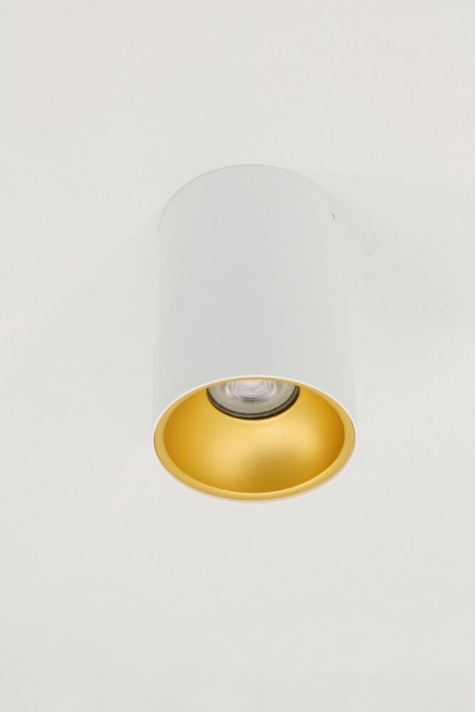 Plafondlamp / Opbouwspot ZUMA DEEP 1-lichts rond | Wit / Goud