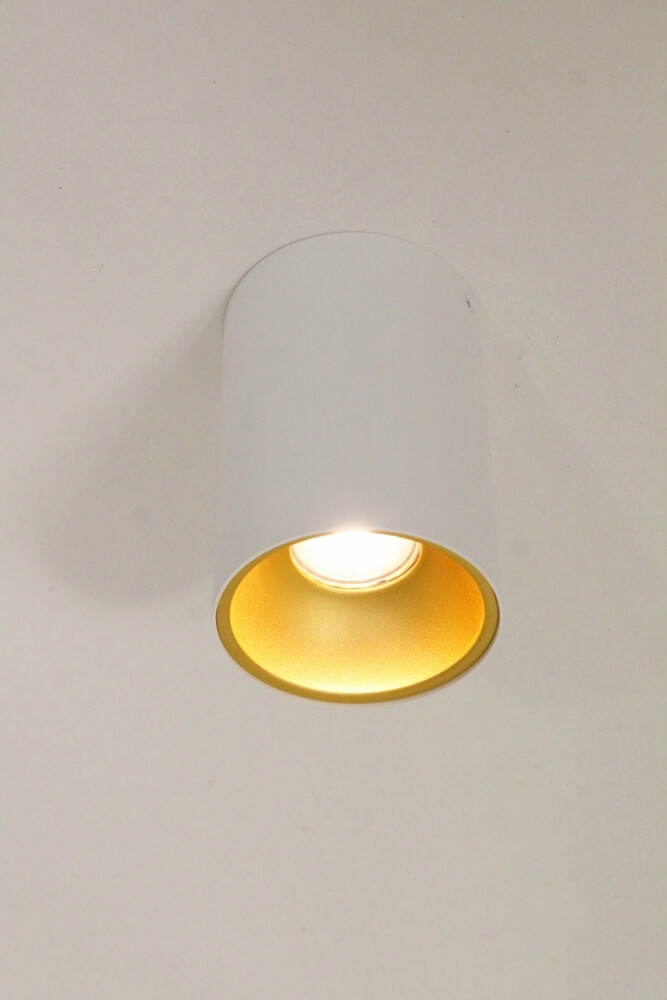 Plafondlamp / Opbouwspot ZUMA DEEP 1-lichts rond | Wit / Goud