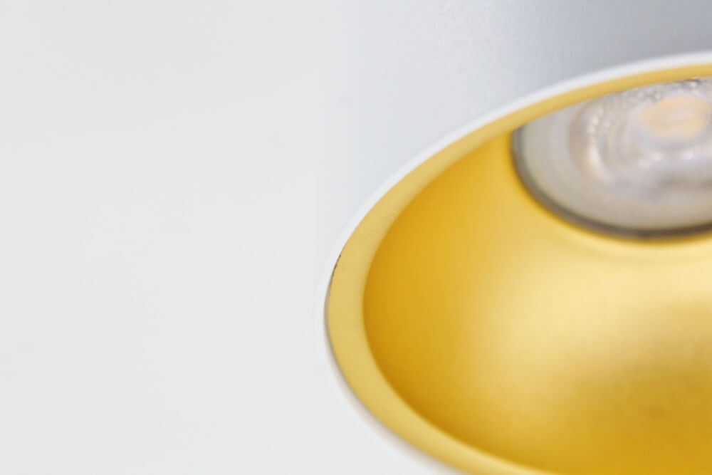 Plafondlamp / Opbouwspot ZUMA DEEP 1-lichts rond | Wit / Goud