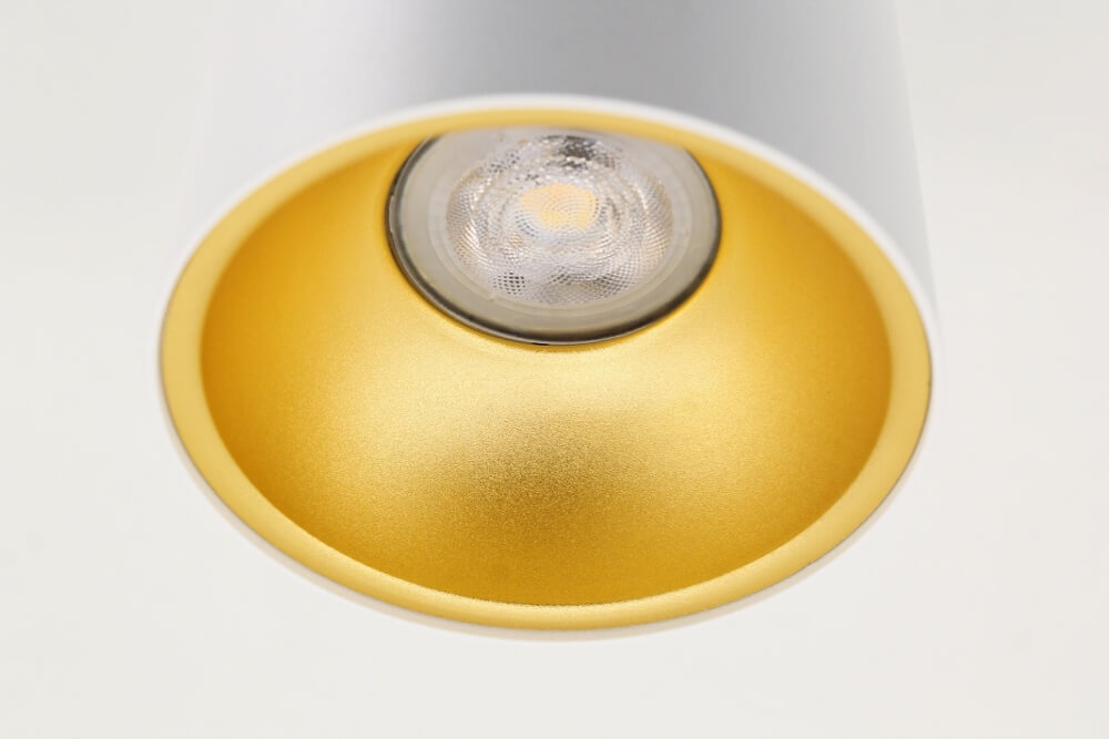 Plafondlamp / Opbouwspot ZUMA DEEP 1-lichts rond | Wit / Goud