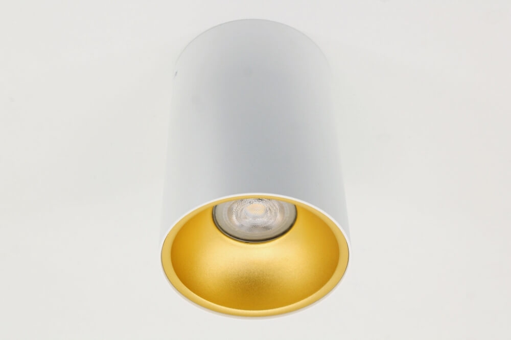 Plafondlamp / Opbouwspot ZUMA DEEP 1-lichts rond | Wit / Goud