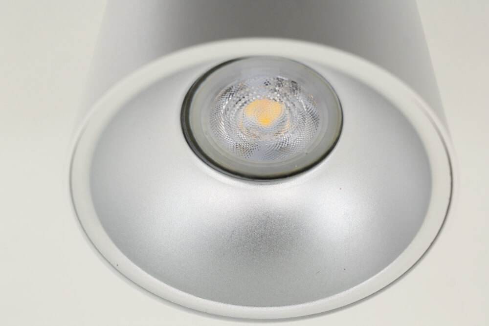 Plafondlamp / Opbouwspot ZUMA DEEP 1-lichts rond | Wit / Zilver