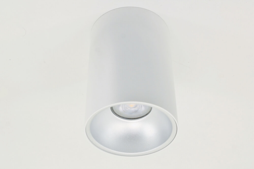 Plafondlamp / Opbouwspot ZUMA DEEP 1-lichts rond | Wit / Zilver