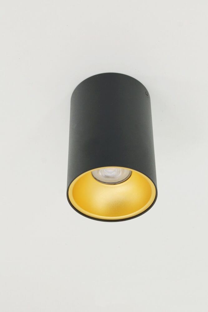Plafondlamp / Opbouwspot ZUMA DEEP 1-lichts rond | Zwart / Goud