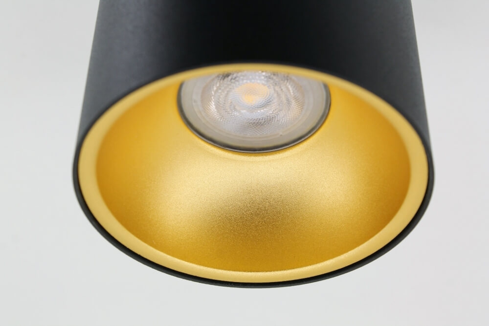 Plafondlamp / Opbouwspot ZUMA DEEP 1-lichts rond | Zwart / Goud