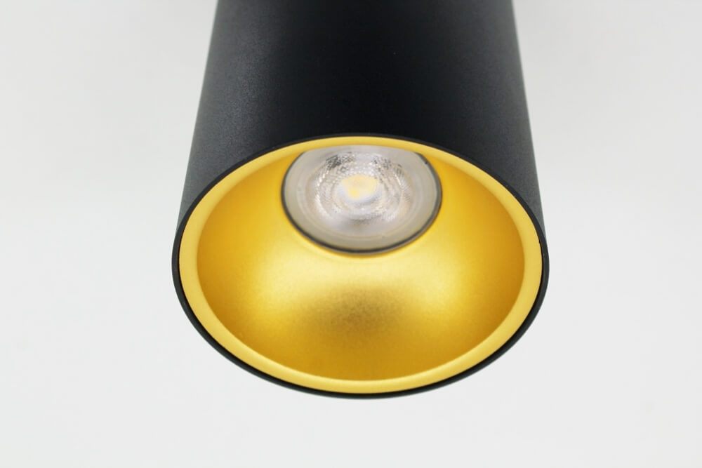 Plafondlamp / Opbouwspot ZUMA DEEP 1-lichts rond | Zwart / Goud