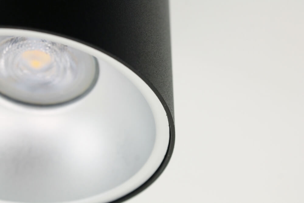 Plafondlamp / Opbouwspot ZUMA DEEP 1-lichts rond | Zwart / Zilver