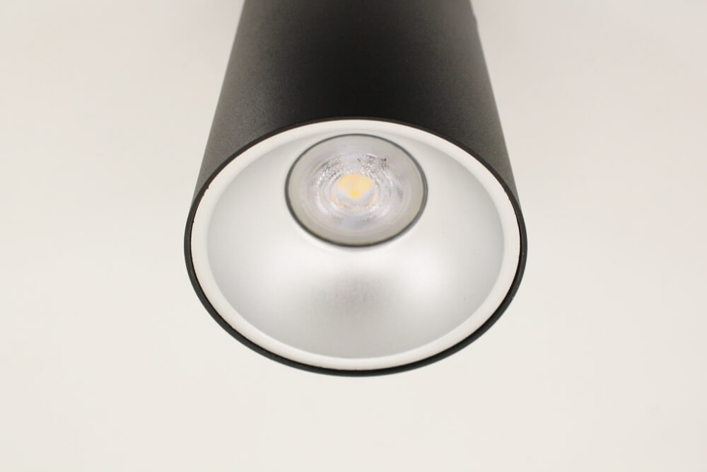 Plafondlamp / Opbouwspot ZUMA DEEP 1-lichts rond | Zwart / Zilver