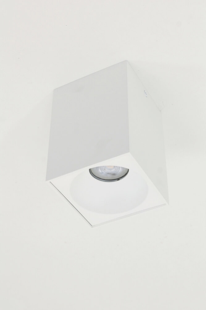 Plafondlamp / Opbouwspot ZUMA DEEP 1-lichts vierkant | Wit
