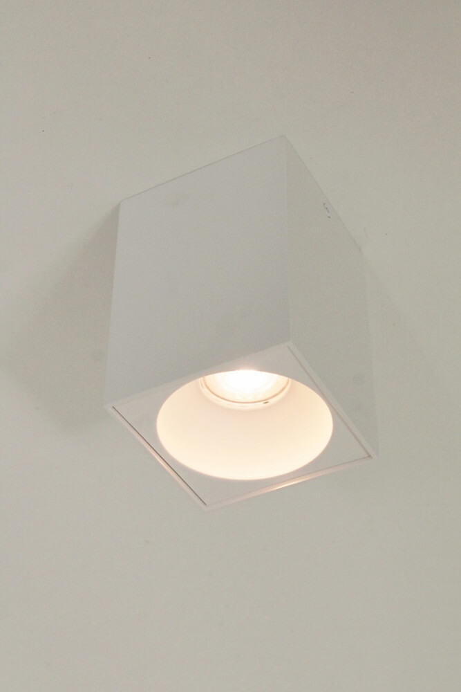 Plafondlamp / Opbouwspot ZUMA DEEP 1-lichts vierkant | Wit