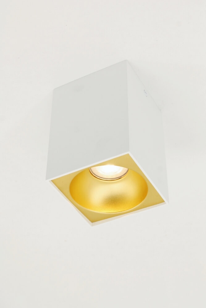 Plafondlamp / Opbouwspot ZUMA DEEP 1-lichts vierkant | Wit