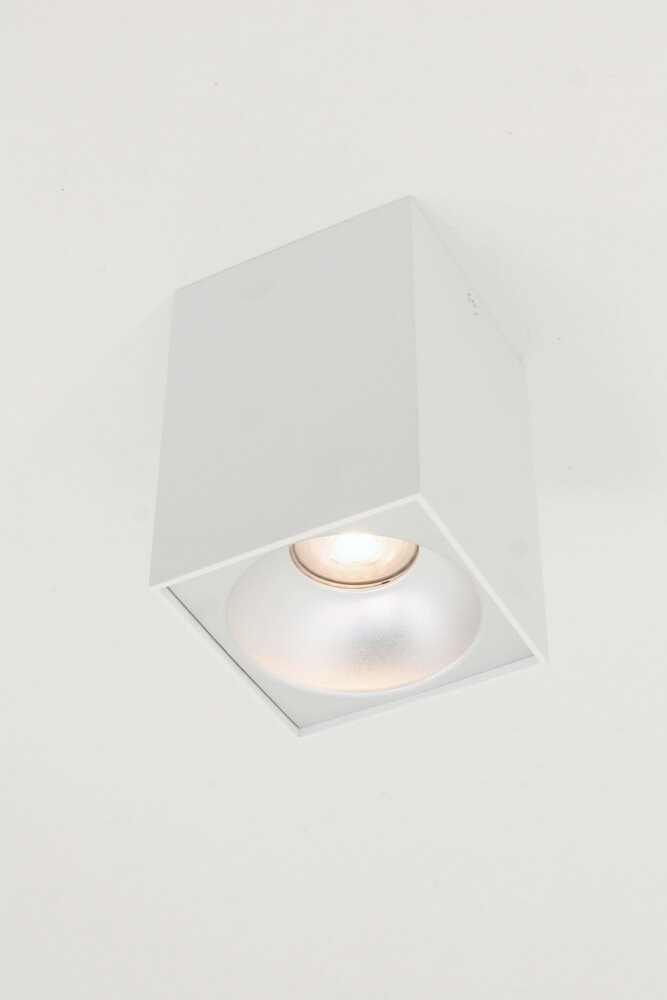 Plafondlamp / Opbouwspot ZUMA DEEP 1-lichts vierkant | Wit