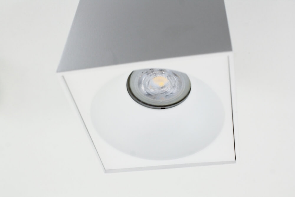 Plafondlamp / Opbouwspot ZUMA DEEP 1-lichts vierkant | Wit