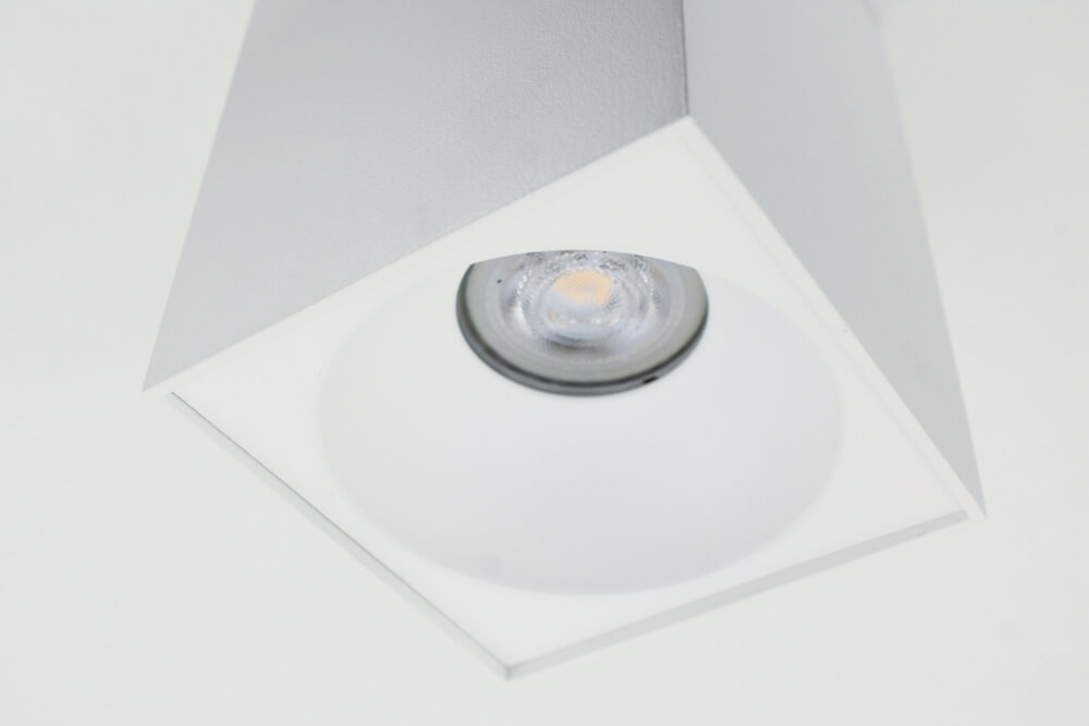 Plafondlamp / Opbouwspot ZUMA DEEP 1-lichts vierkant | Wit
