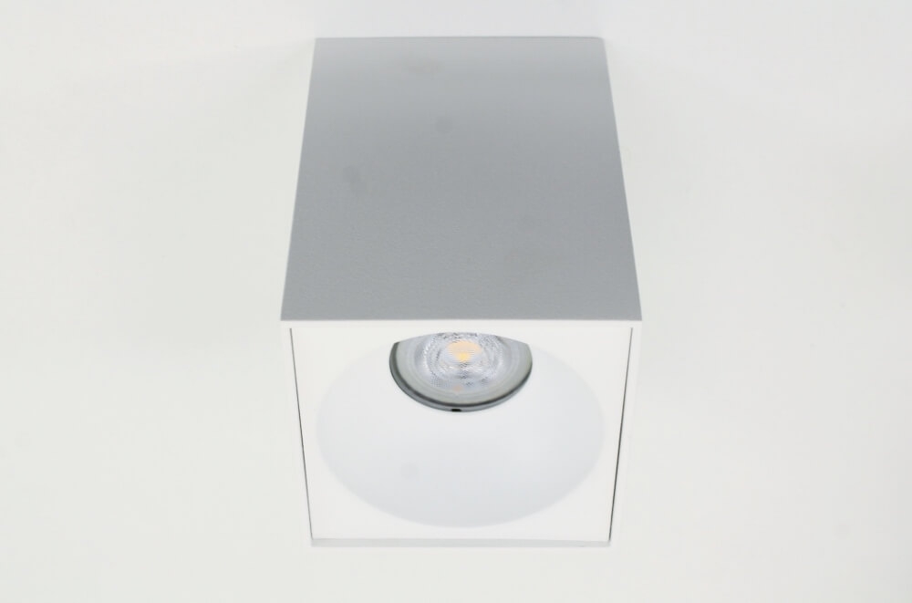 Plafondlamp / Opbouwspot ZUMA DEEP 1-lichts vierkant | Wit