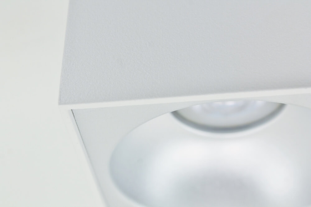 Plafondlamp / Opbouwspot ZUMA DEEP 1-lichts vierkant | Wit / Zilver