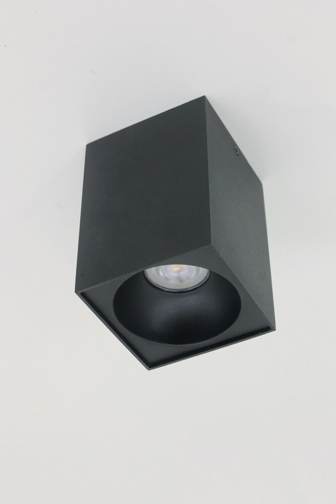 Plafondlamp / Opbouwspot ZUMA DEEP 1-lichts vierkant | Zwart