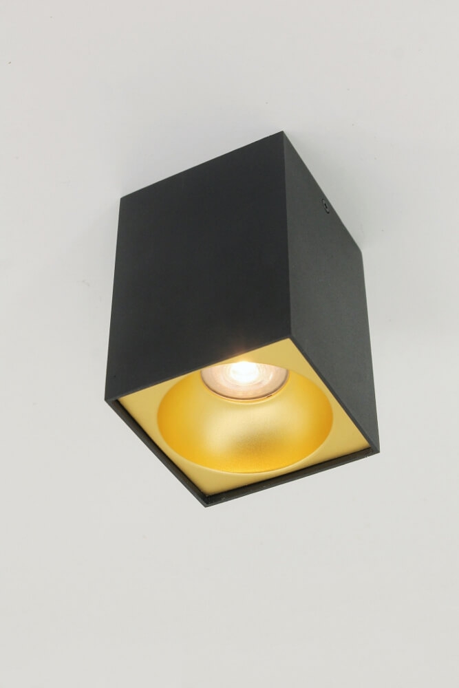 Plafondlamp / Opbouwspot ZUMA DEEP 1-lichts vierkant | Zwart
