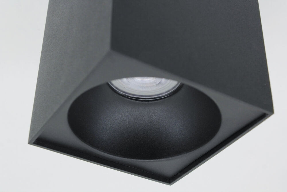 Plafondlamp / Opbouwspot ZUMA DEEP 1-lichts vierkant | Zwart