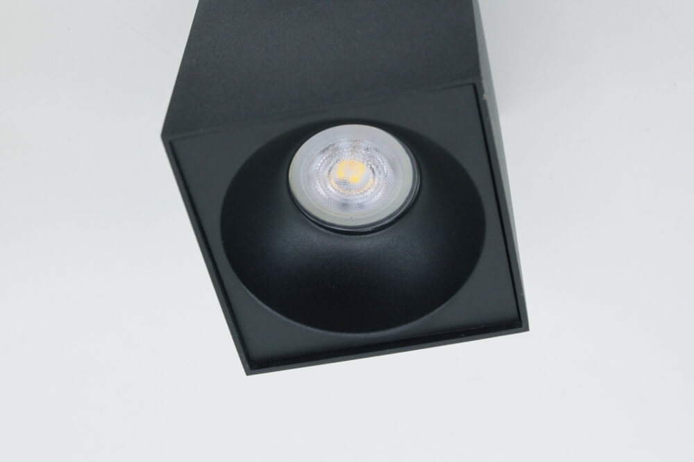 Plafondlamp / Opbouwspot ZUMA DEEP 1-lichts vierkant | Zwart
