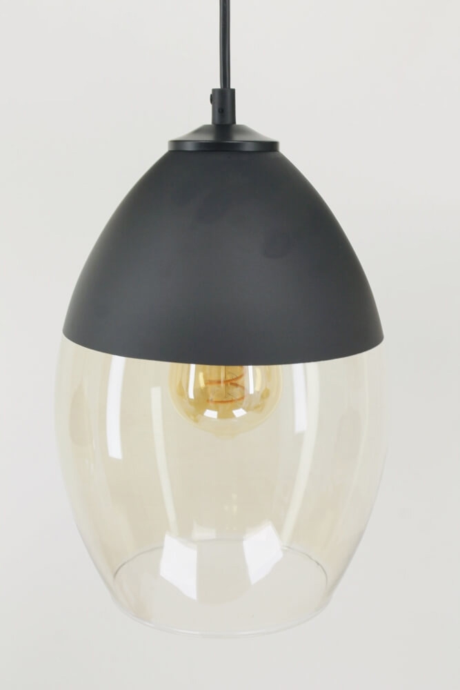 Los glas PHILOU zwart / amber fumé | Vaasje Ø 19 cm