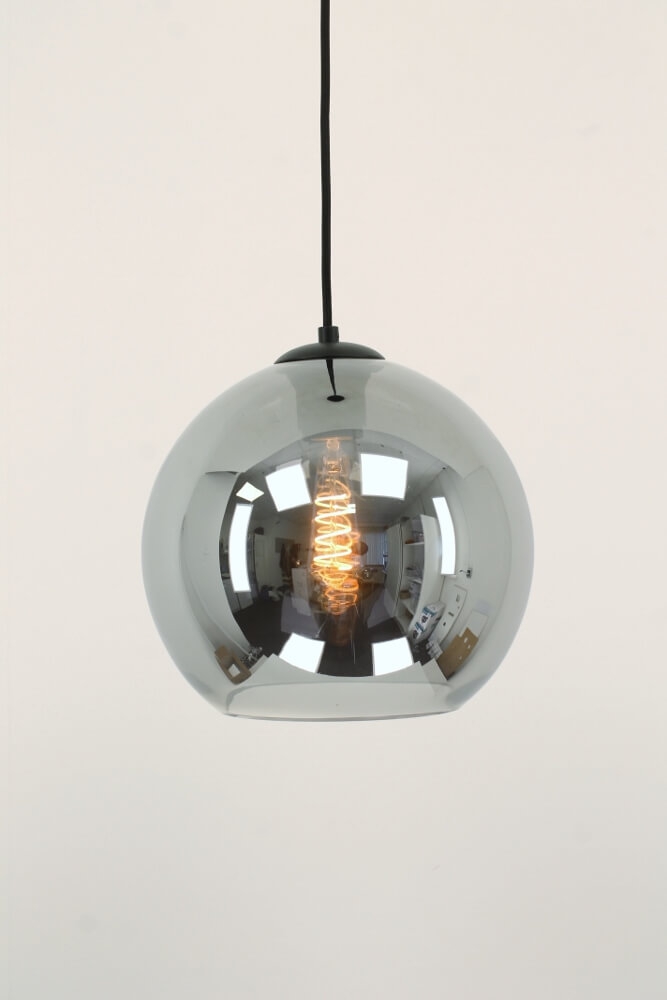 Sfeervolle hanglamp BALLOON metallic smoke zwart | Ø 25 cm