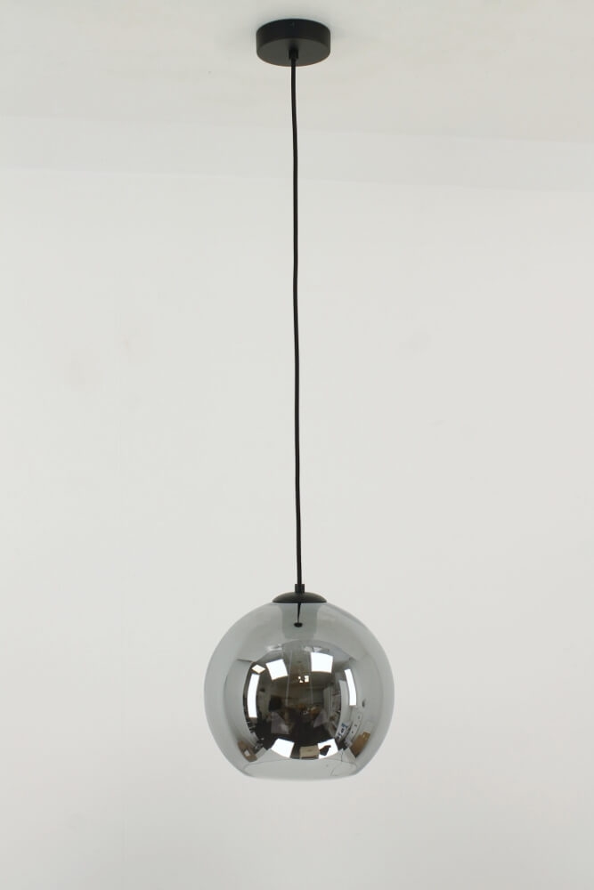 Sfeervolle hanglamp BALLOON metallic smoke zwart | Ø 25 cm