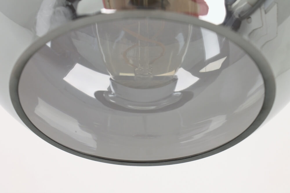Los glas BALLOON metallic smoke zwart | Ø 25 cm
