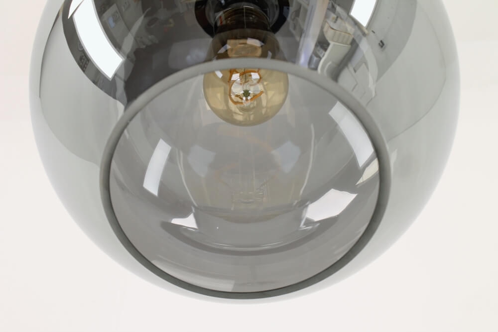 Los glas BALLOON metallic smoke zwart | Ø 25 cm
