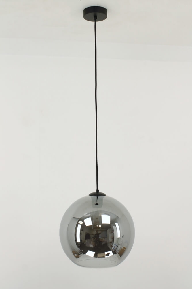 Sfeervolle hanglamp BALLOON metallic smoke zwart | Ø 30 cm