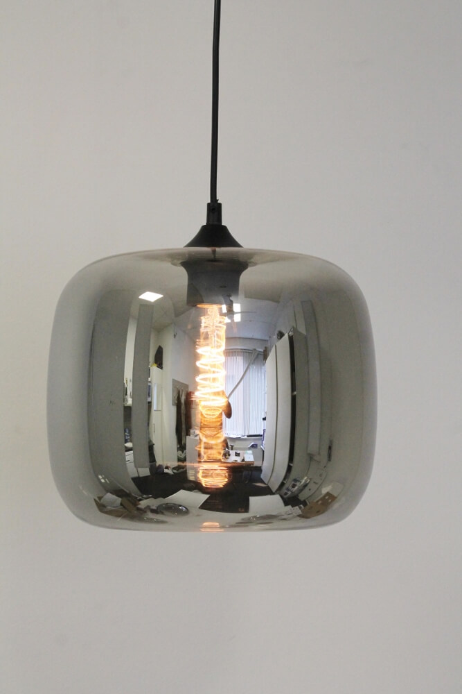 Los glas BY EEFFY metallic smoke zwart | Hutton Ø 28 cm