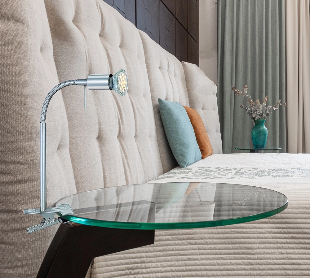 Flexibele klemlamp BOBBY LED GU10 | Staal