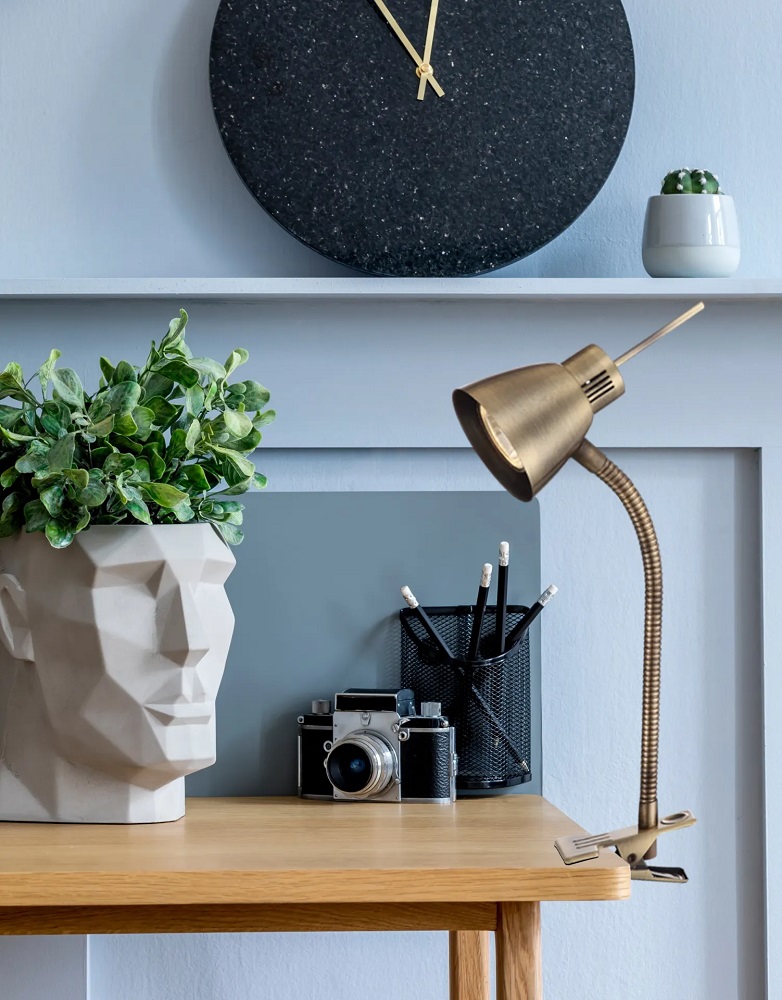 Flexibele klemlamp CLAMPO LED GU10 | Brons