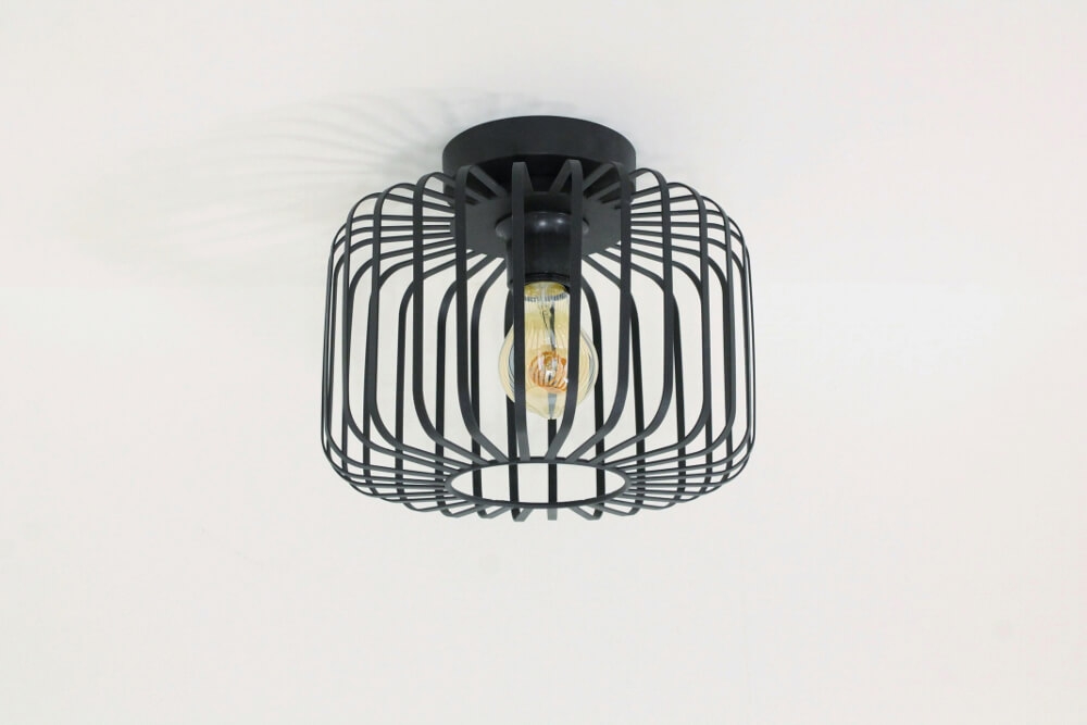 Sierlijke draad plafondlamp STALLO zwart | Ø 25 cm